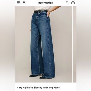 Reformation Indigo Wide Leg Jeans